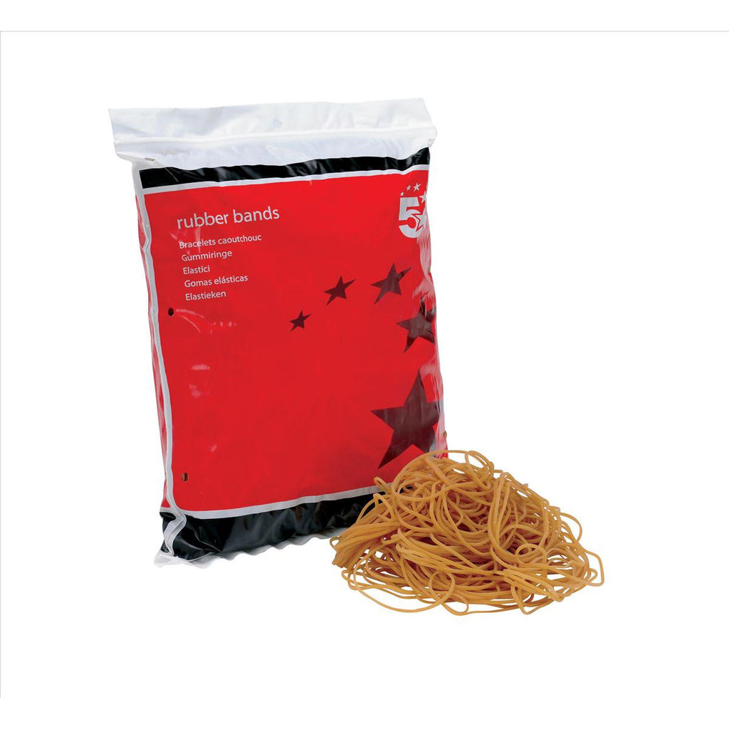 5 Star Rubber Bands No18 76x1.5mm Approx 1600 Bands Bag 454g 296379_2