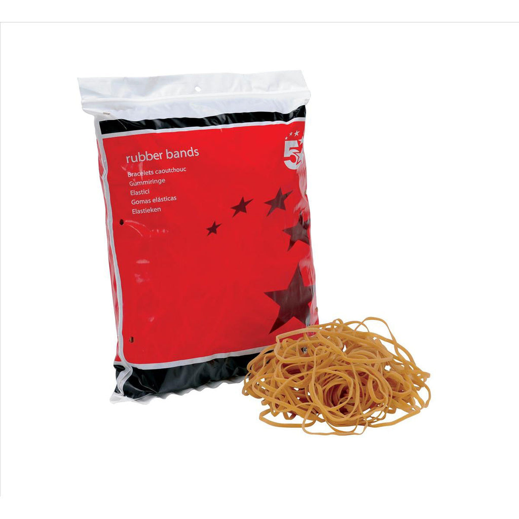 5 Star Rubber Bands No32 76x3mm Approx 800 Bands 454g Bag 296409_2