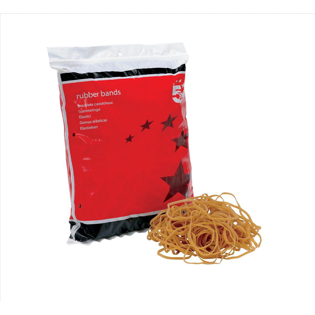5 Star Rubber Bands No32 76x3mm Approx 800 Bands 454g Bag 296409_2