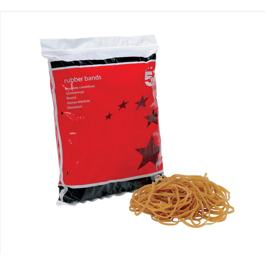 5 Star Rubber Bands No34 102x3mm Approx 600 Bands Bag 454g 296425_2