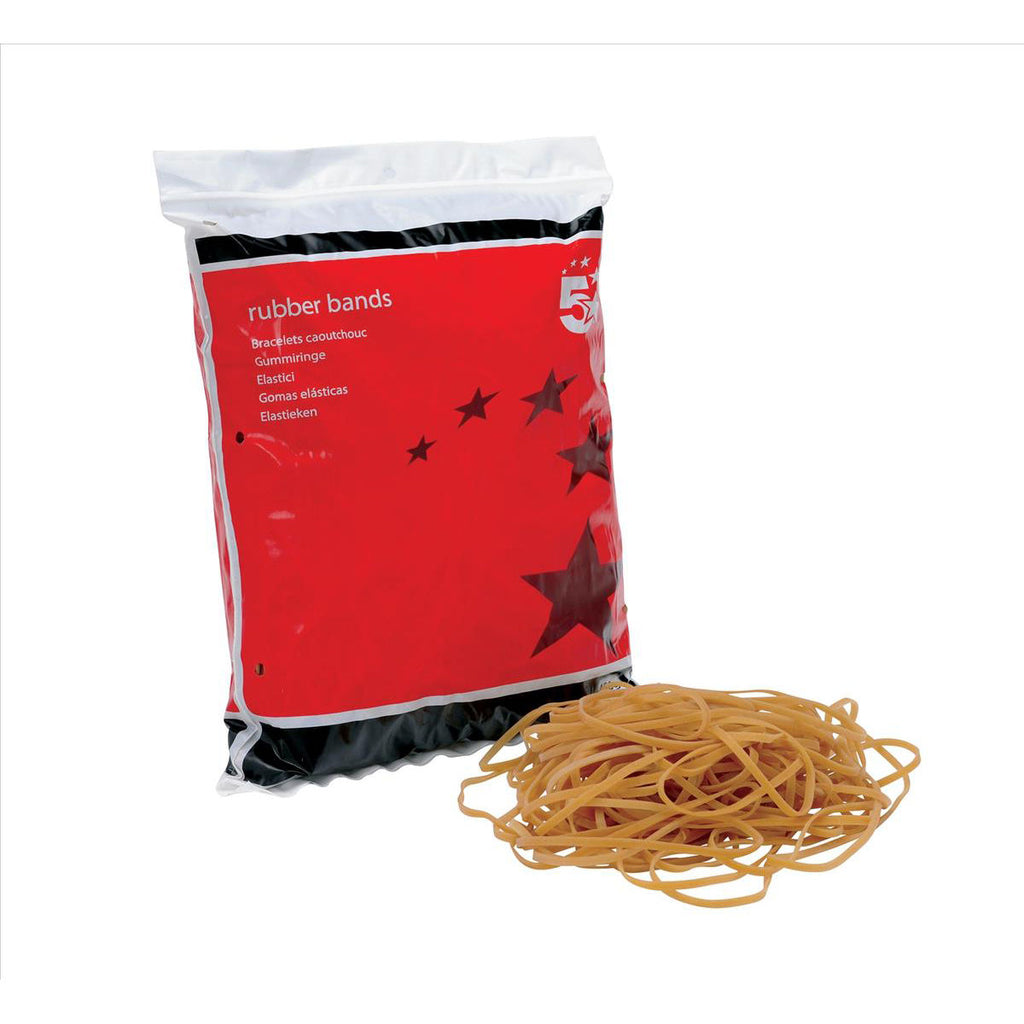 5 Star Rubber Bands No38 152x3mm Approx 400 Bands 454g Bag 296441_2