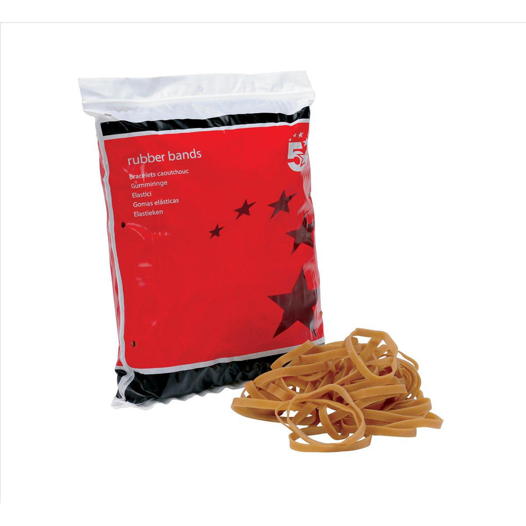 5 Star Rubber Bands No63 76x6mm Approx 400 Bands Bag 454g 29645X_2