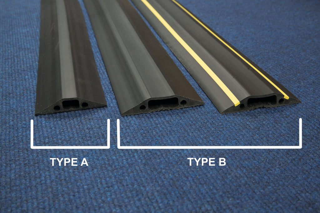 D-Line floor Cable Cover Hazard 80mm 1.8m c/w connectors Yellow/Black FC83H_2