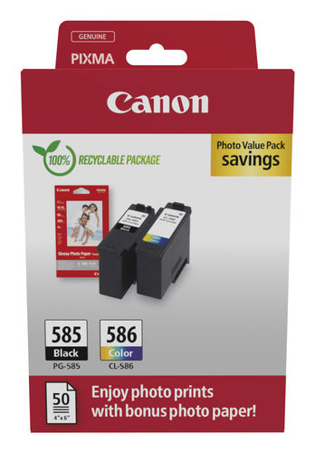 Canon PG-585/CL-586 Ink Cartridges K/CMY + 4 x 6 in Photo Paper Value Pack 6204C004_2