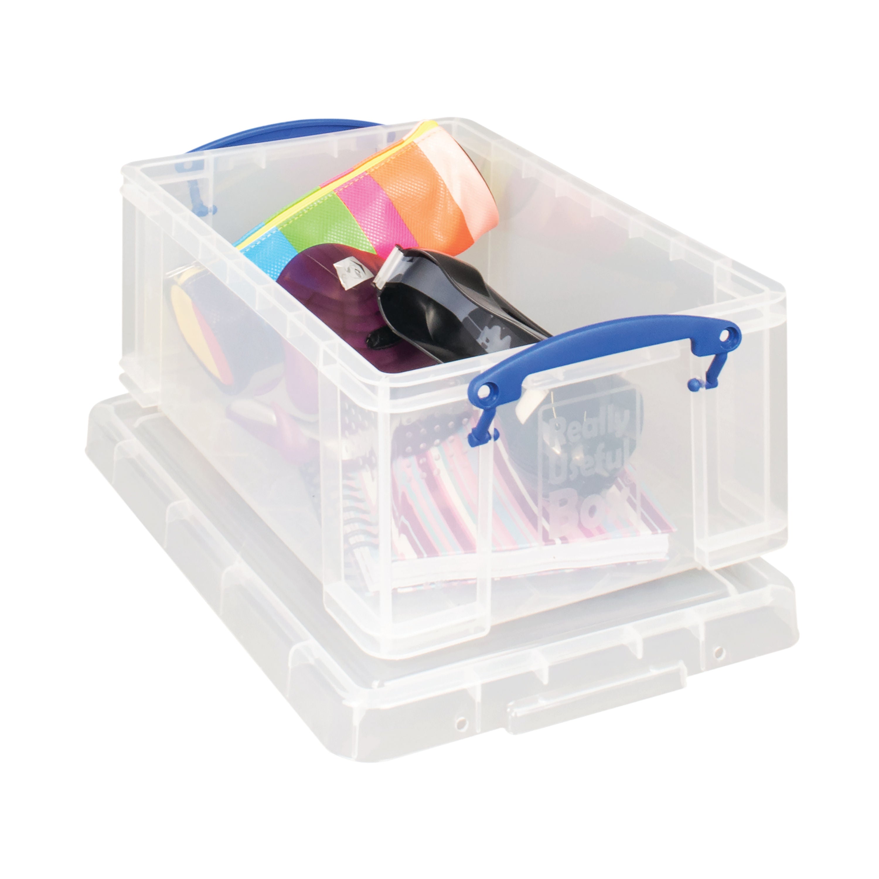 Really Useful 9L Storage Box With Lid and Clip Lock Handles Clear 9C_4