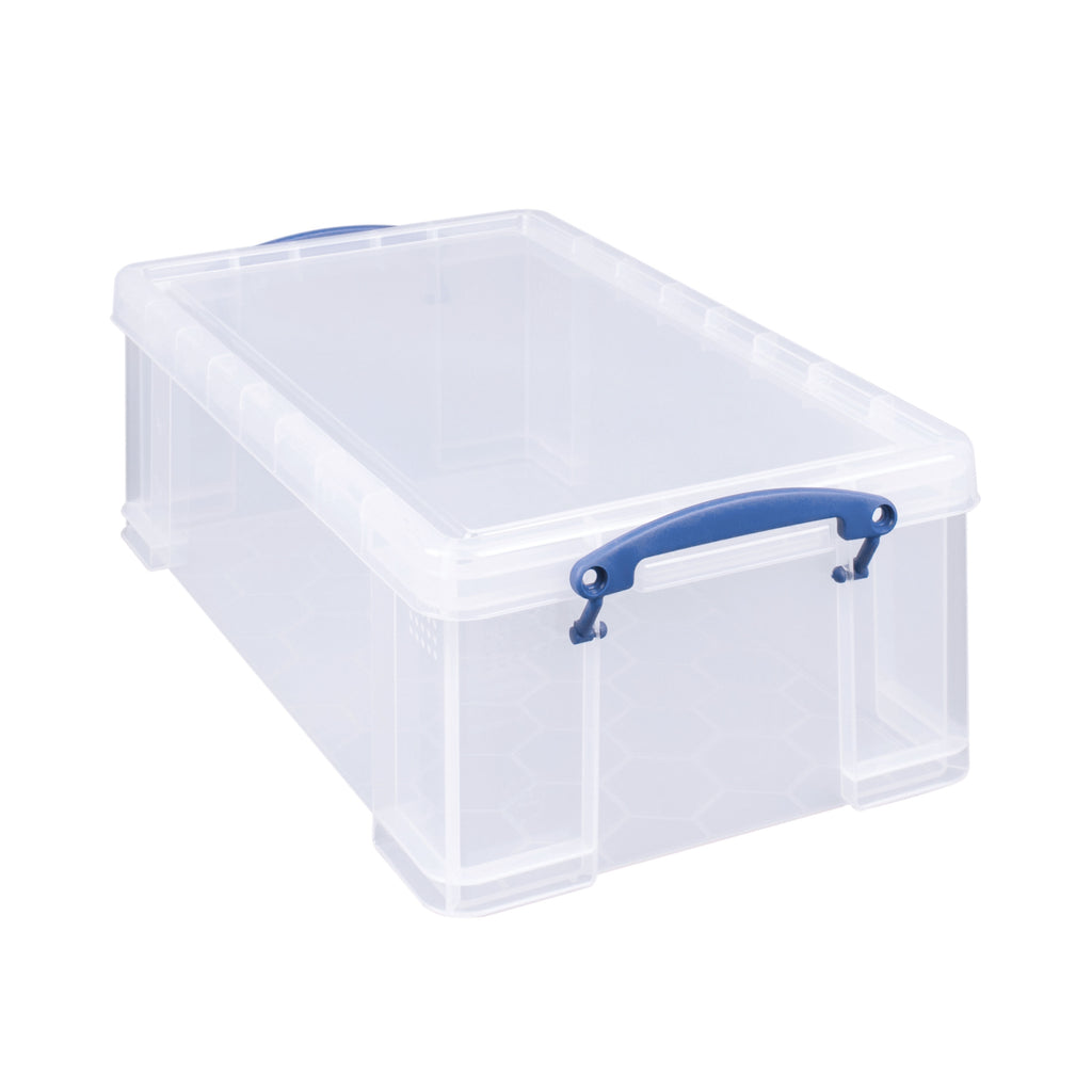 Really Useful 12L Plastic Storage Box with Lid 465x270x150mm C4 Clear 12C_2