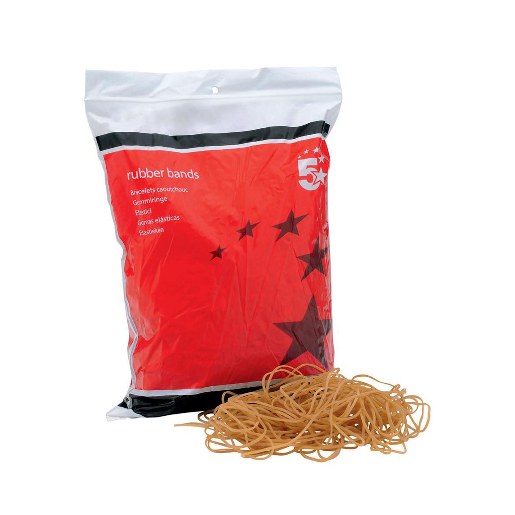 5 Star Rubber Bands No24 152x1.5mm Approx 800 Bands Bag 454g 935428_2