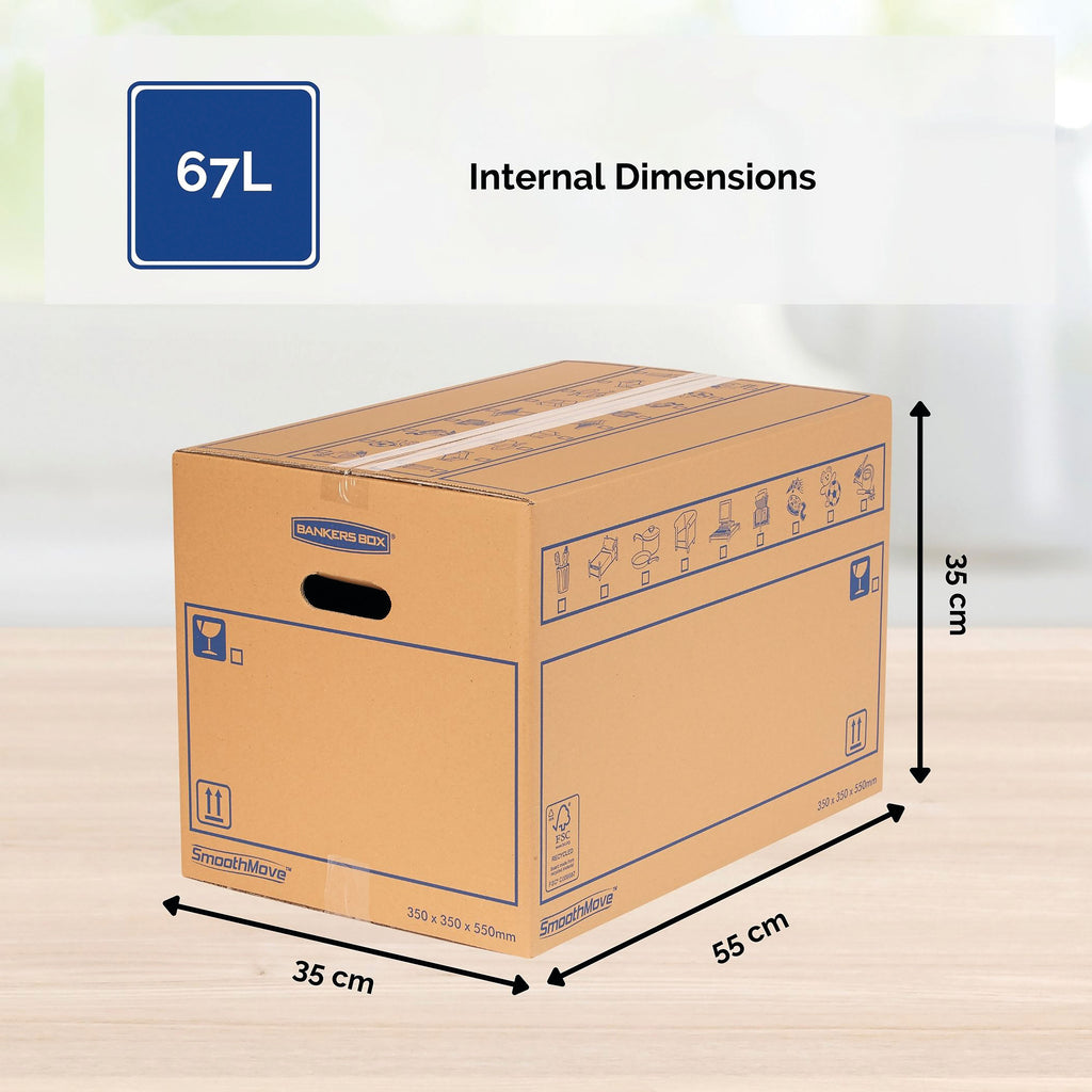 Bankers Box SmoothMove Standard Moving Box 350x350x550mm (Pack of 10) 6207301_3