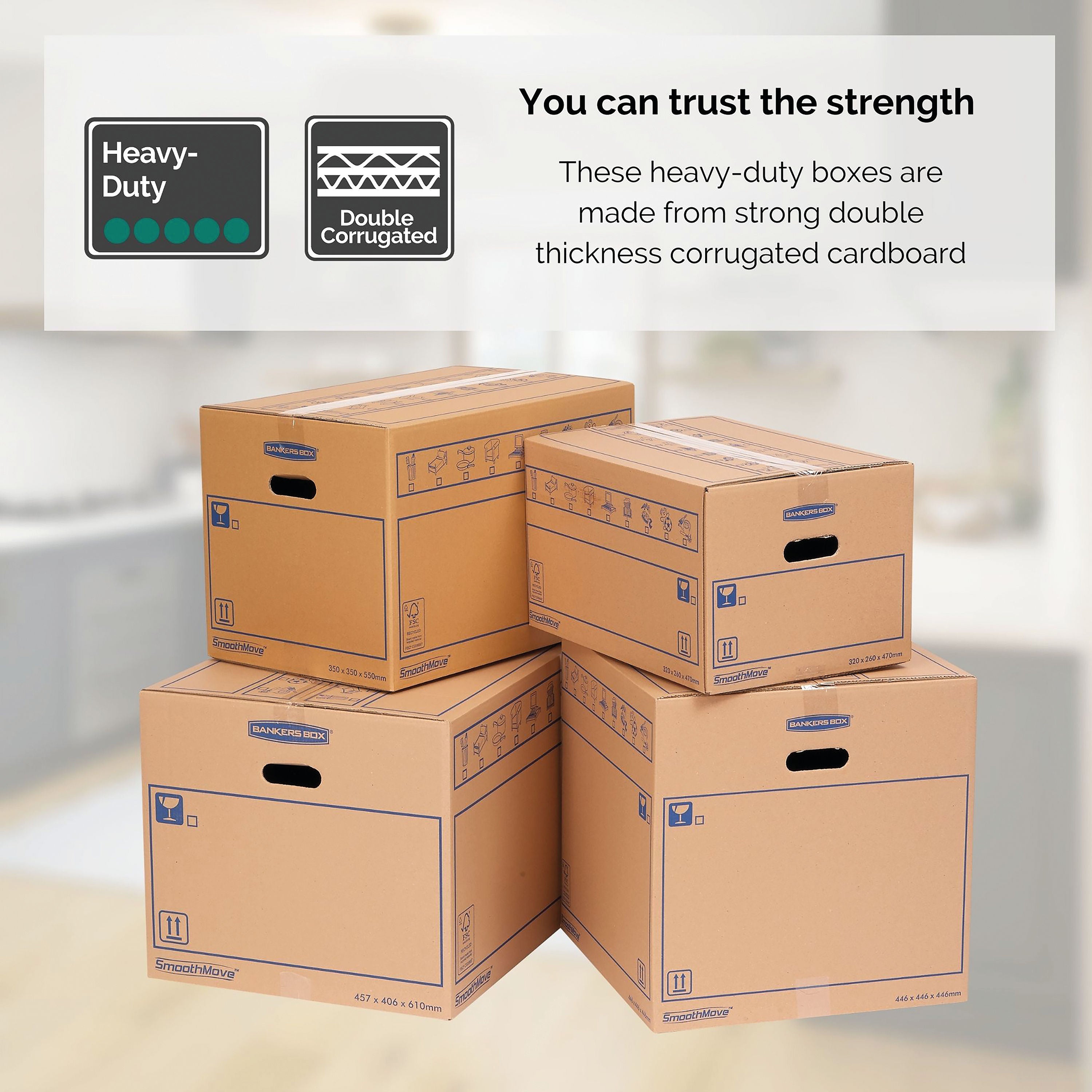 Bankers Box SmoothMove Standard Moving Box 350x350x550mm (Pack of 10) 6207301_5