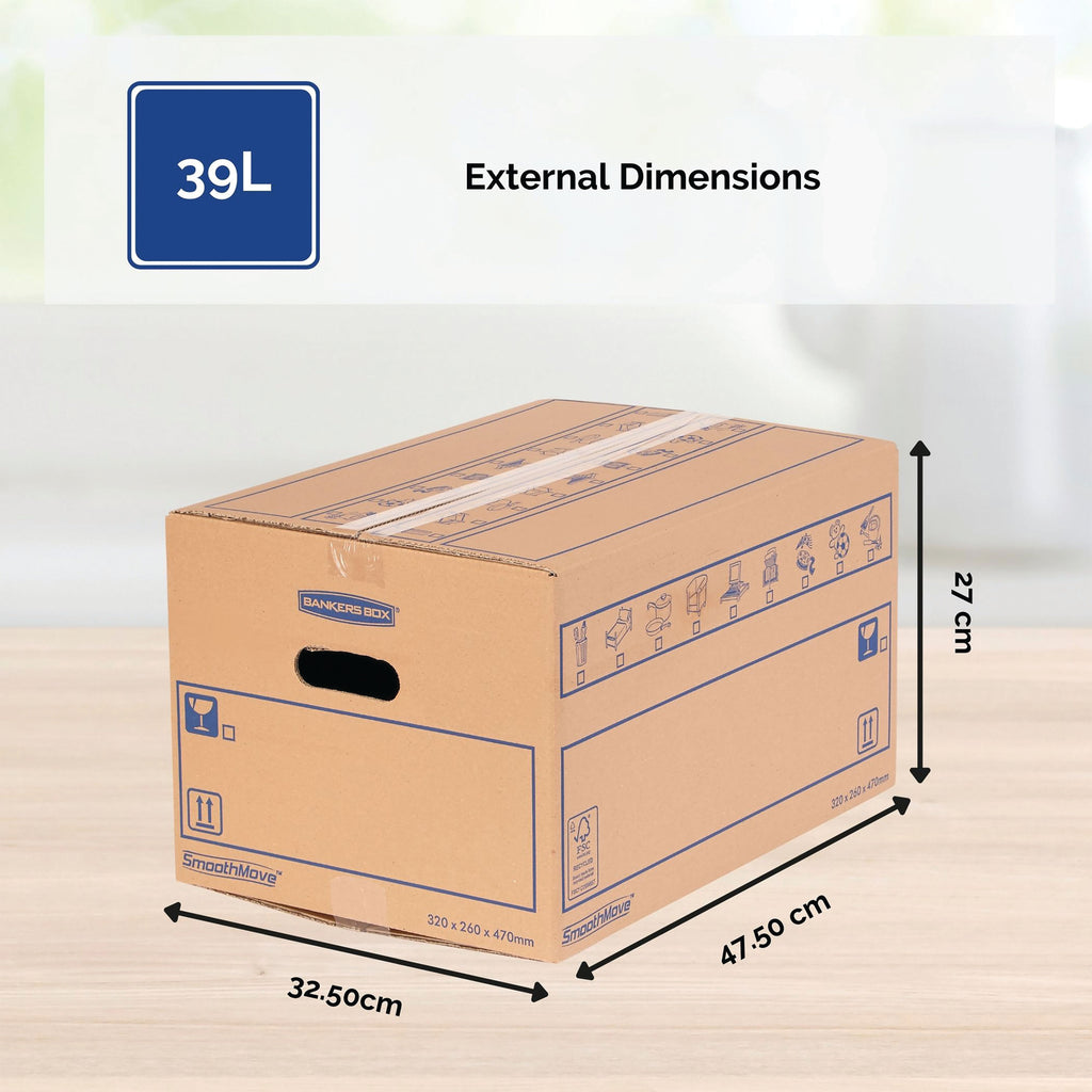 Bankers Box SmoothMove C-Flute Everyday Moving Box 39 Litre (Pack of 10) 6203601_3