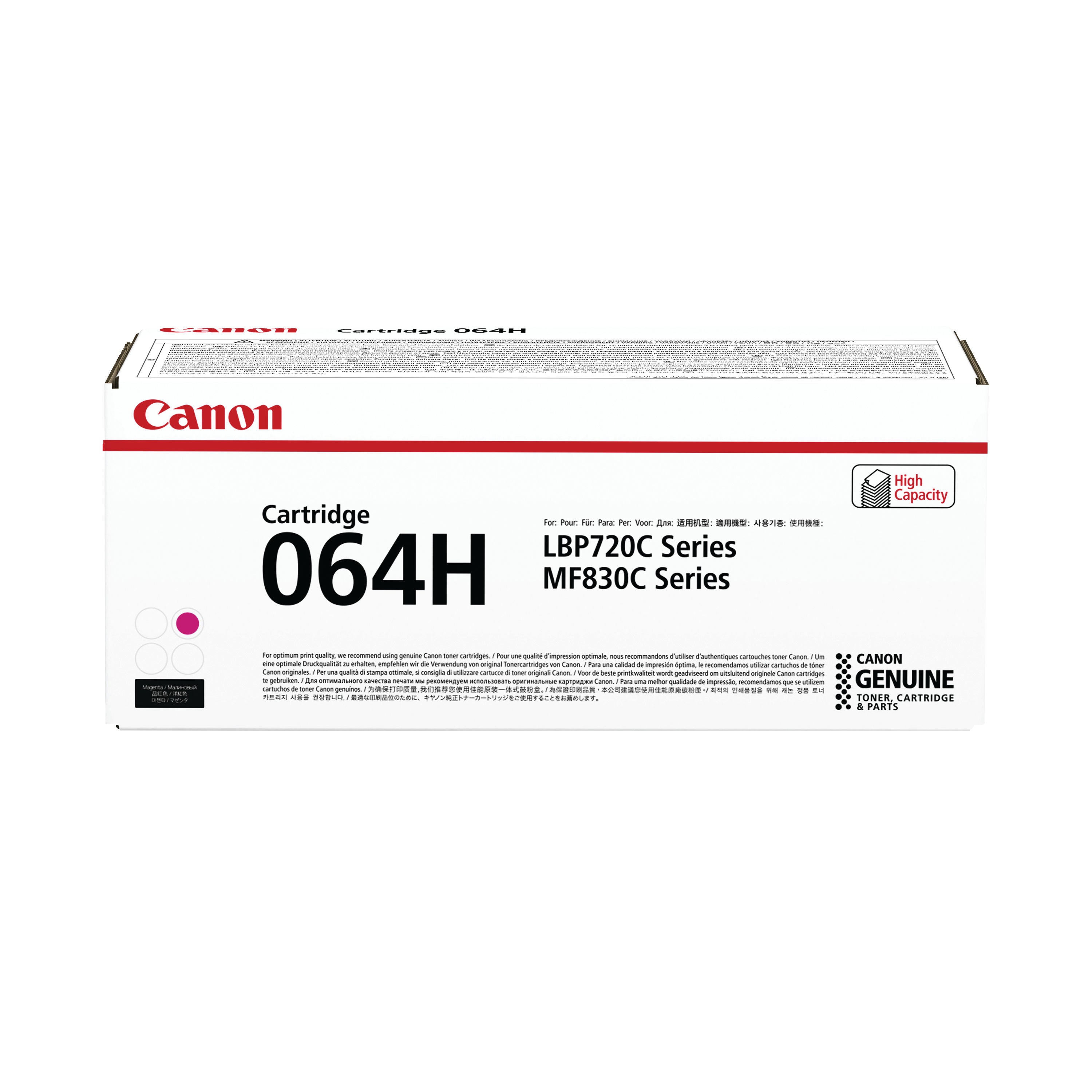 Canon 064H Toner Cartridge High Yield Magenta 4934C001