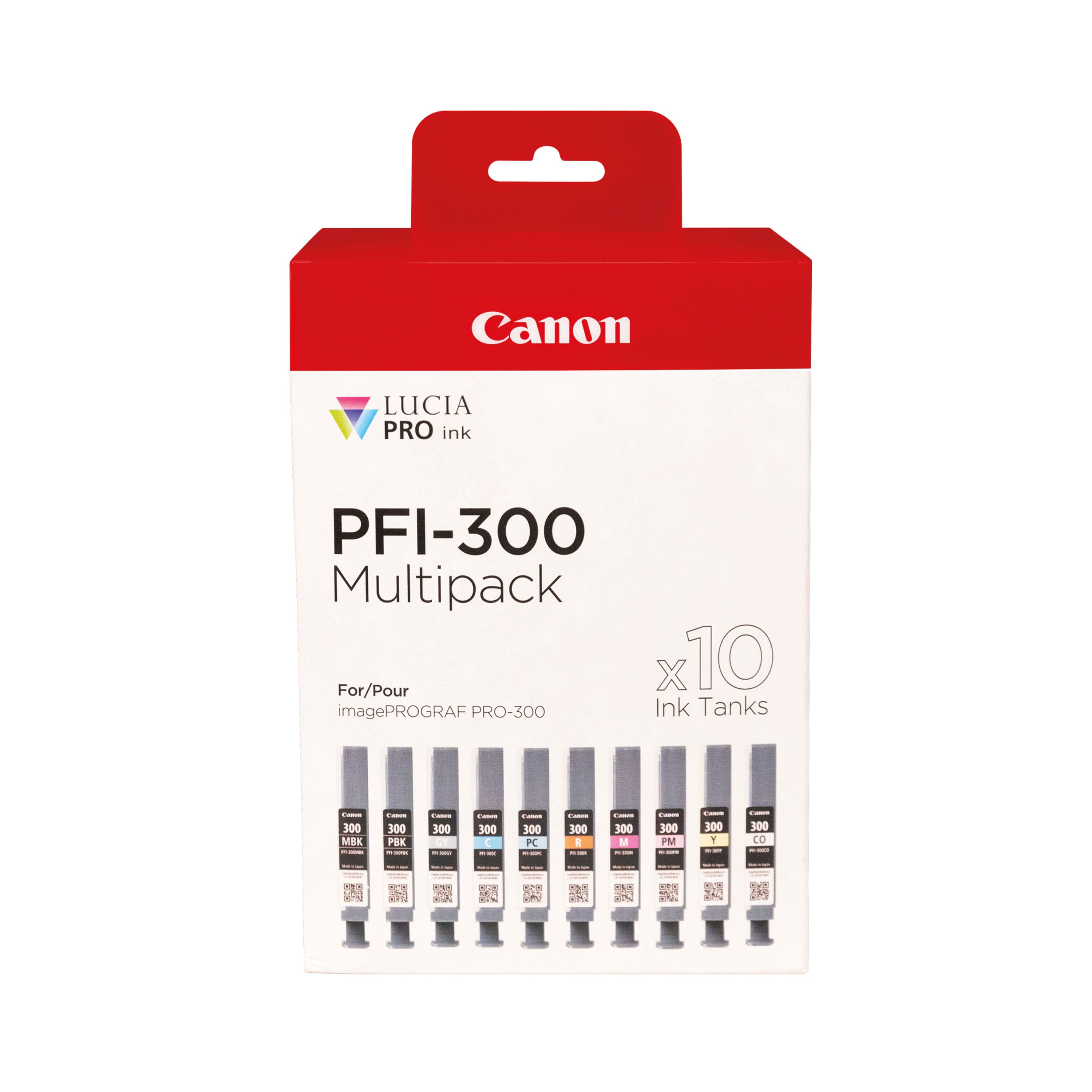 Canon PFI-300 Ink Cartridges MBK/C/M/Y/PBK/CO/GY/R/PC/PM Multipack 4192C008