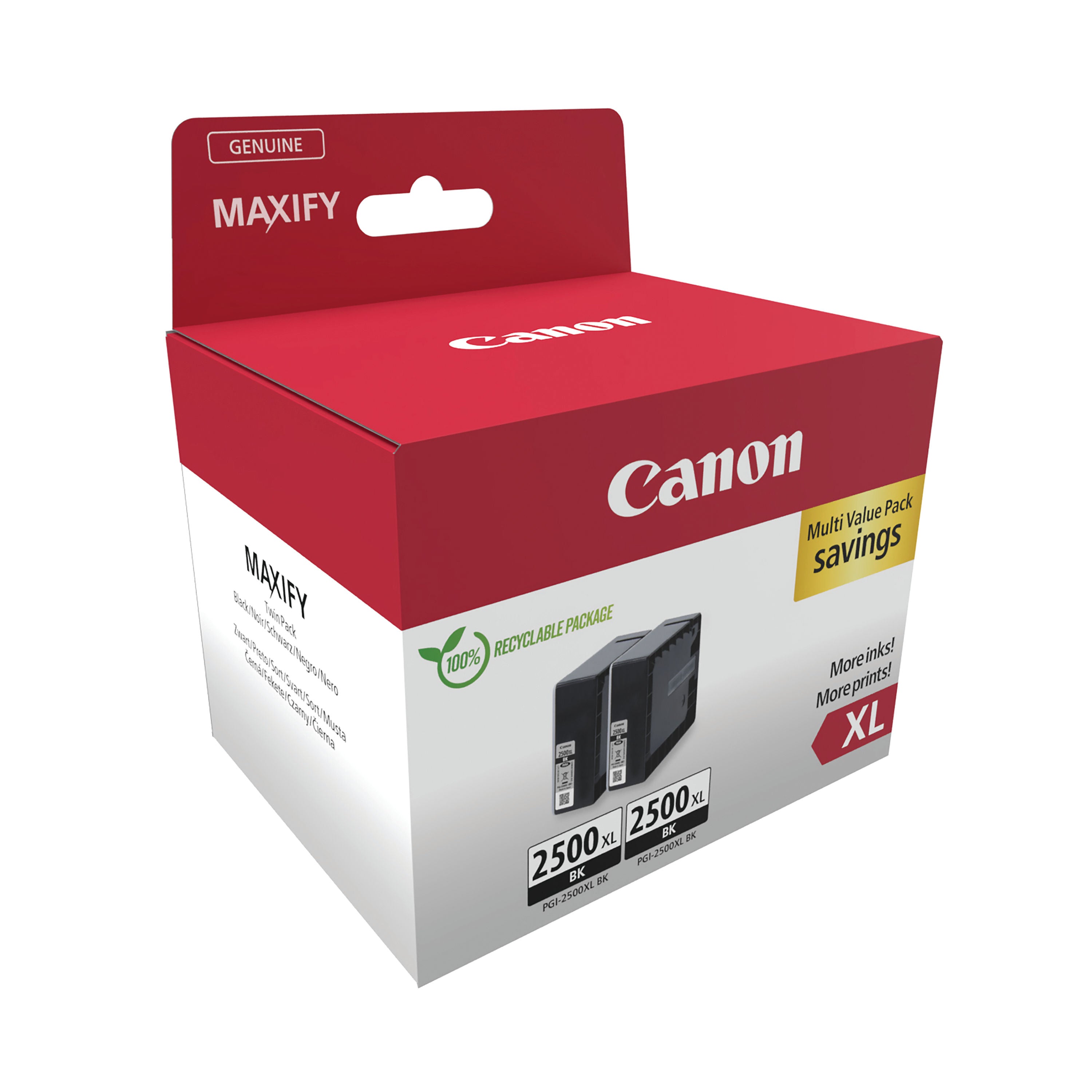 Canon PGI-2500XL Ink Cartridge High Yield Black Twinpack 9254B011_2