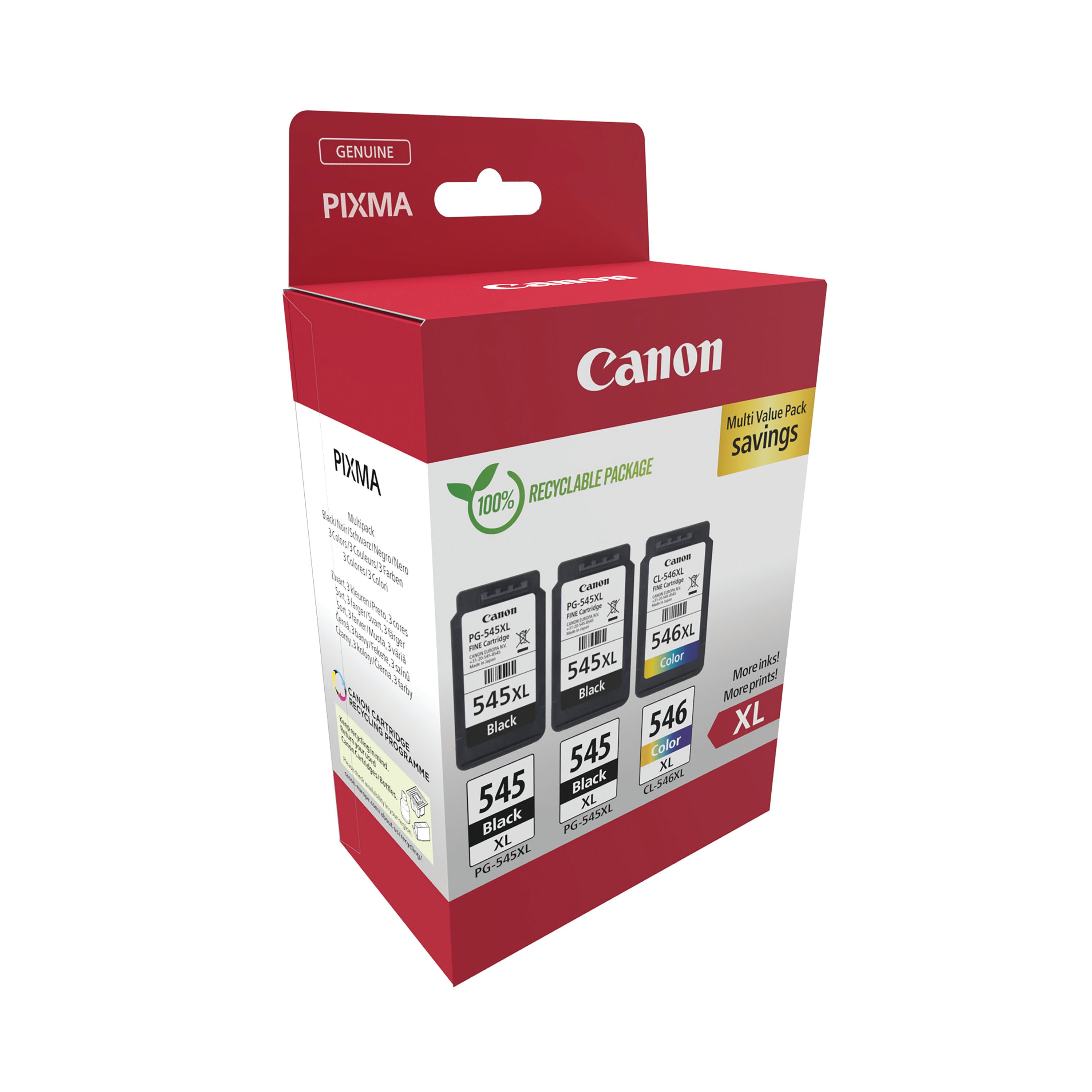 Canon PG-545XL x 2/CL-546XL Ink Cartridges High Yield K/CMY Multipack 8286B013_2