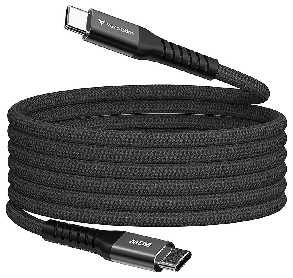 VERBATIM 60W Sync & Charge Magnetic USB-C Lead 1.2m Black