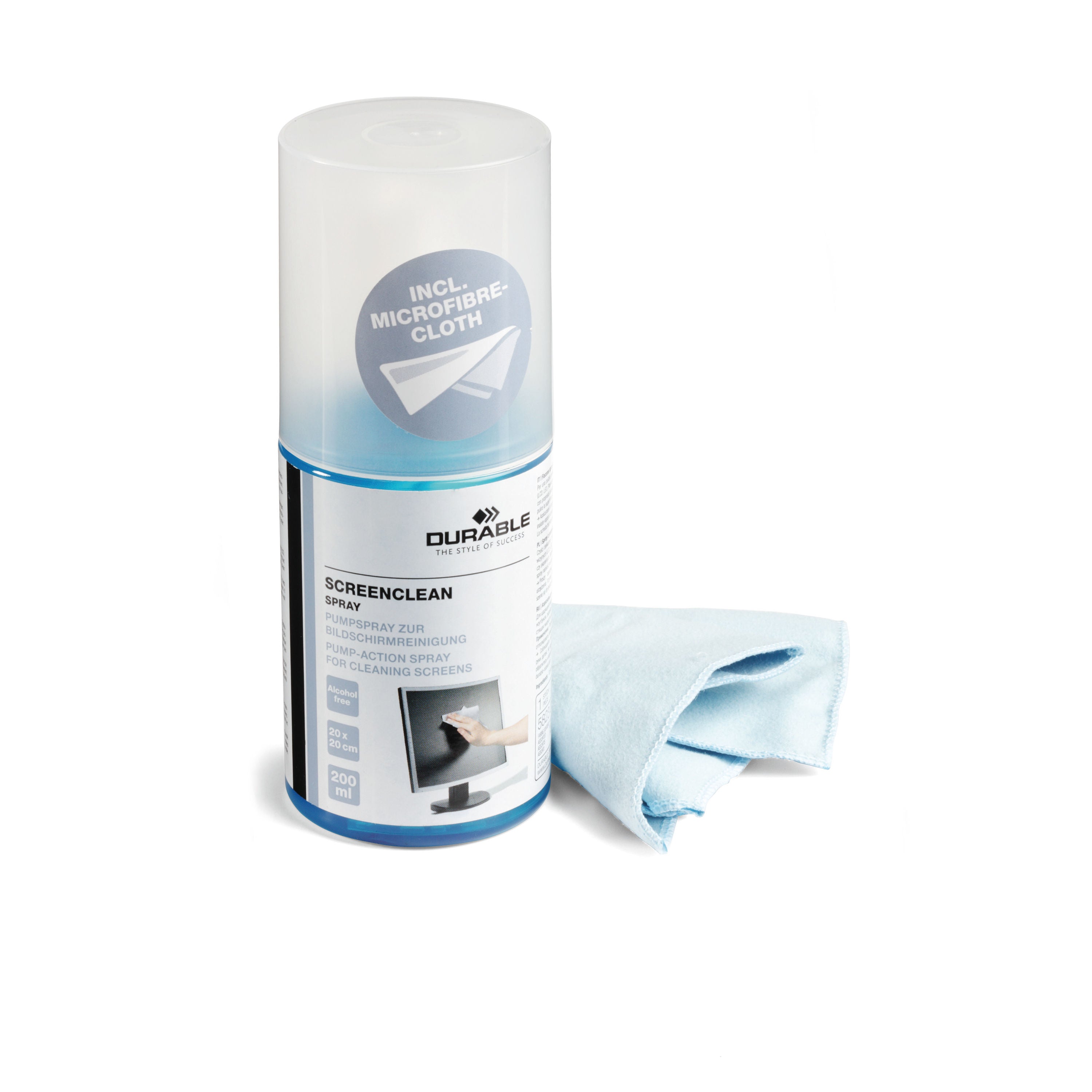 Durable Screenclean Cleaning Spray 200ml Can with Microfibre Cloth 582300_2