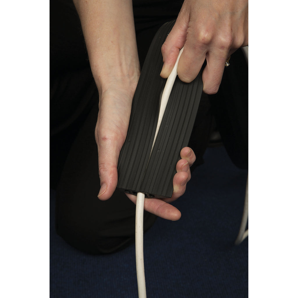 D-Line floor Cable Cover Black 80mm Wide 1.8m length c/w connectors FC83B_4