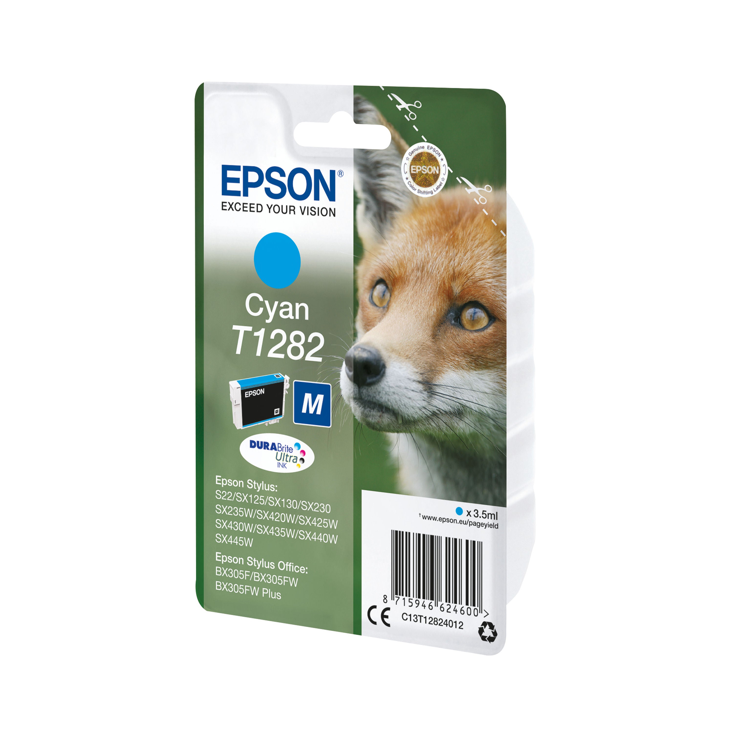 Epson T1282 Fox DURABrite Ultra Ink Cartridge Cyan C13T12824012_2