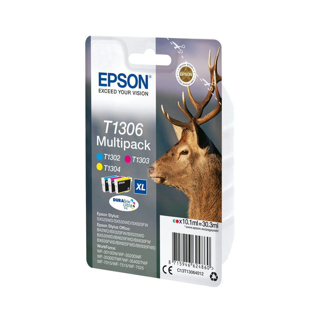 Epson T1306 Stag DURABrite Ultra Ink Cartridge CMY Multipack C13T13064012_2