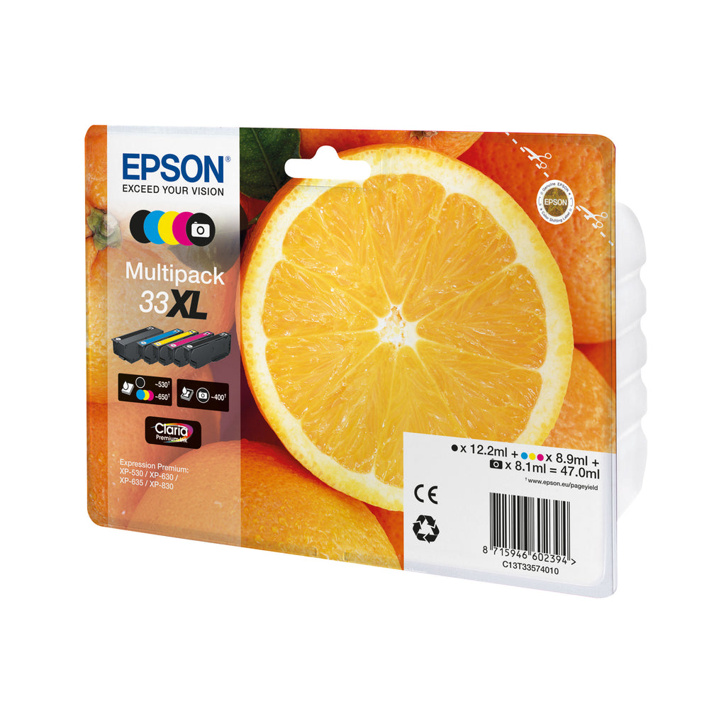 Epson 33XL Oranges Claria Premium Ink Cartridge High Yield CMYK/Photo Black Multipack C13T33574011_2