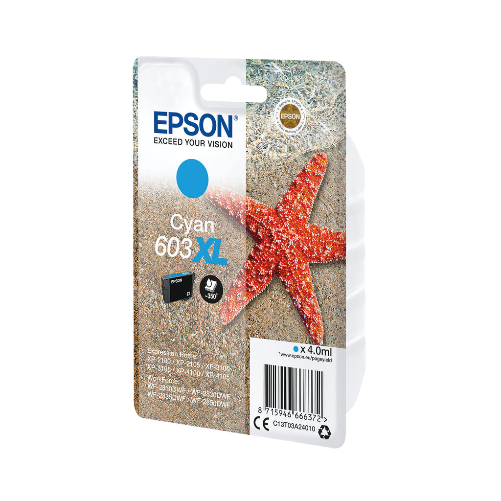 Epson 603XL Starfish Ink Cartridge High Yield Cyan C13T03A24010_2