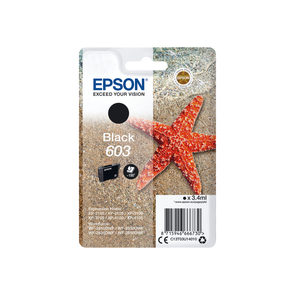 Epson 603 Starfish Ink Cartridge Black C13T03U14010