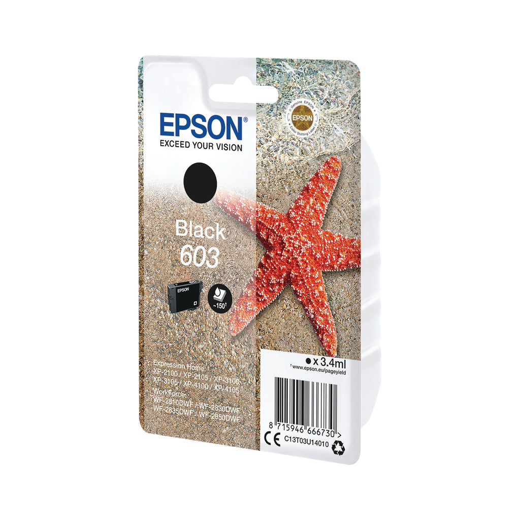 Epson 603 Starfish Ink Cartridge Black C13T03U14010_2