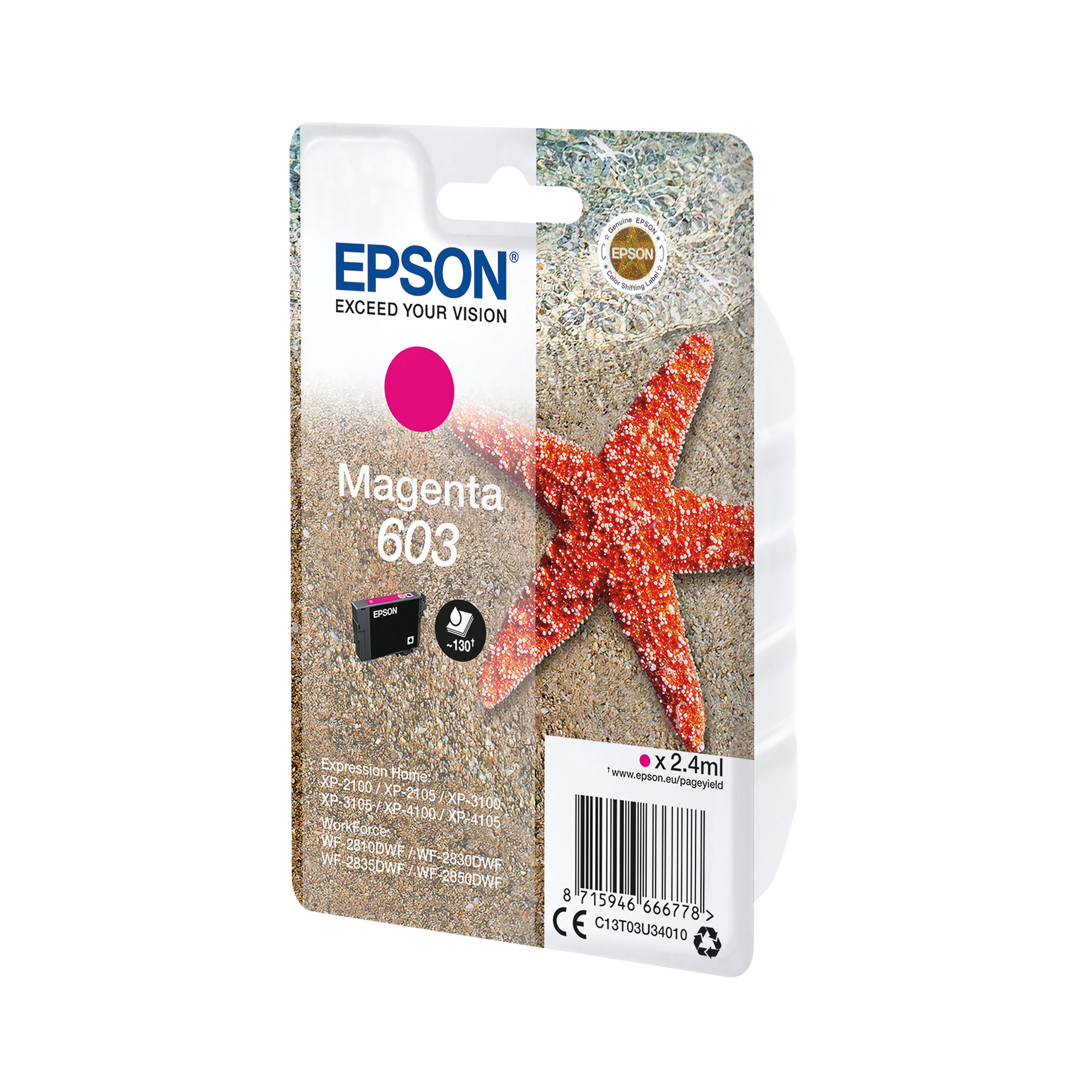 Epson 603 Starfish Ink Cartridge Magenta C13T03U34010_2
