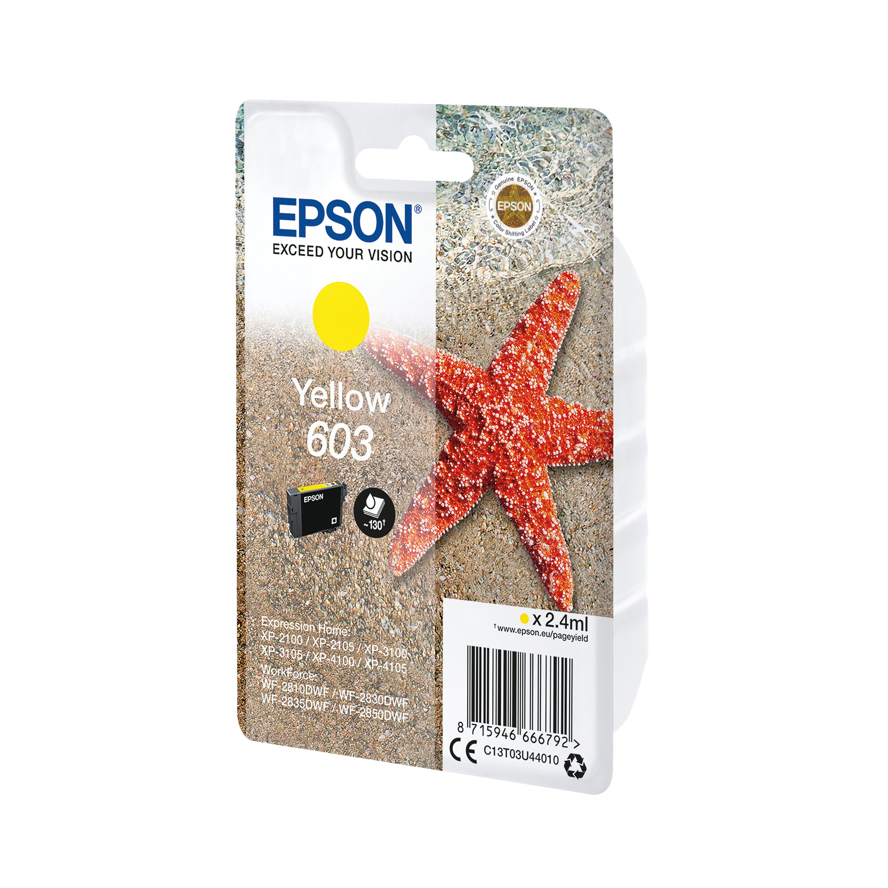 Epson 603 Starfish Ink Cartridge Yellow C13T03U44010_2