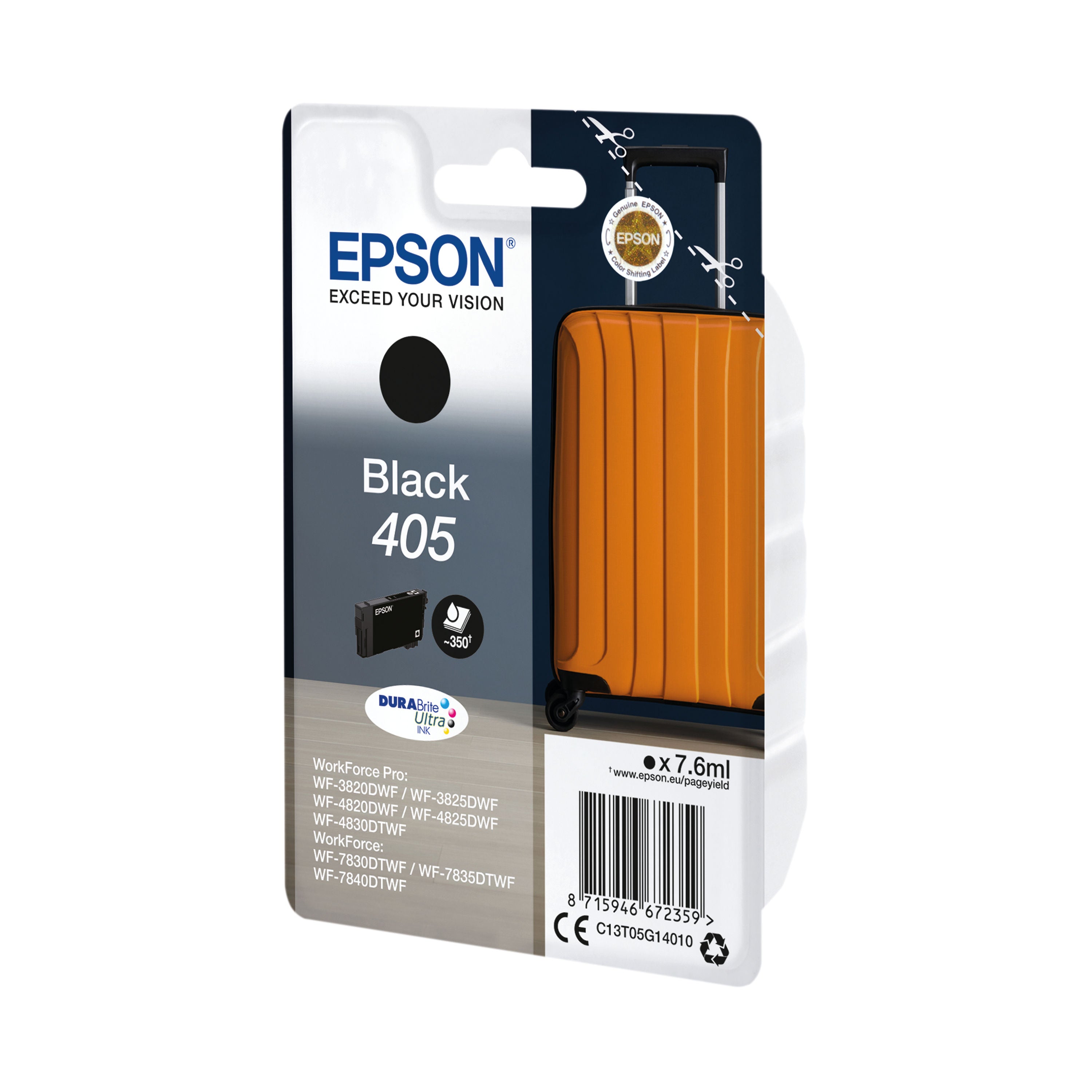 Epson 405 Suitcase DURABrite Ultra Ink Cartridge Black C13T05G14010