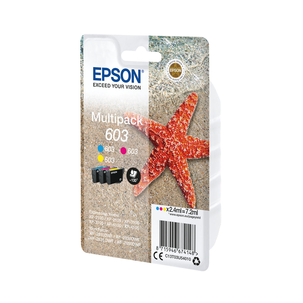 Epson 603 Starfish Ink Cartridge CMY Multipack C13T03U54010_2