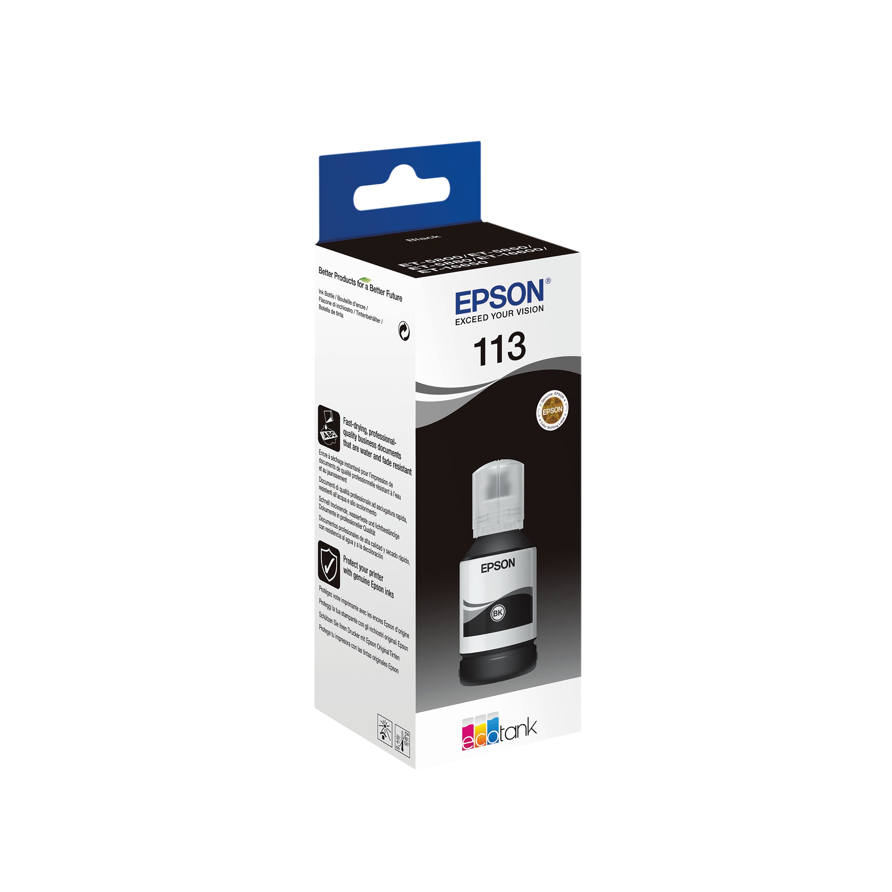 Epson 113 EcoTank Ink Bottle Pigment Black C13T06B140
