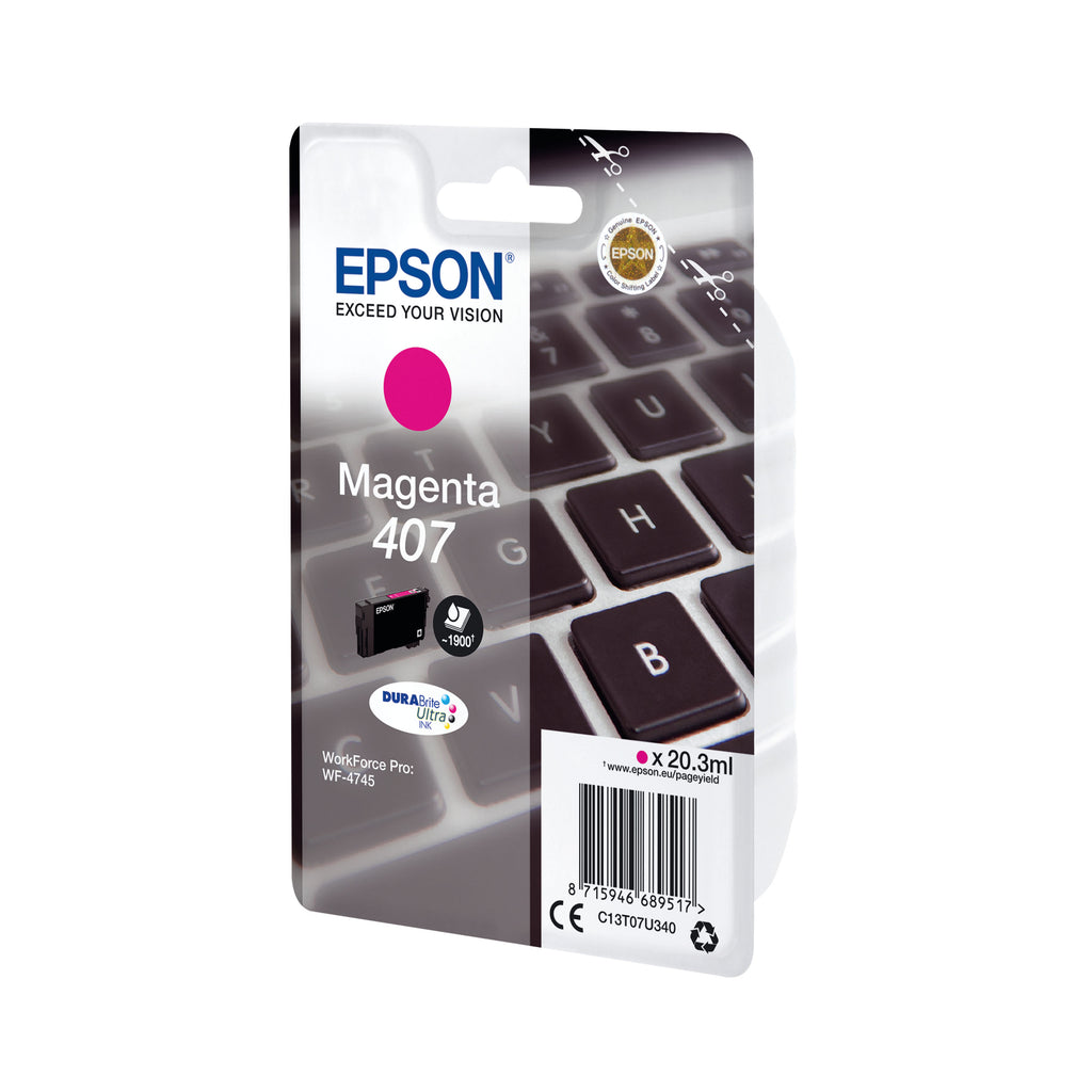 Epson 407 Keyboard DURABrite Ultra Ink Cartridge Magenta C13T07U340_2