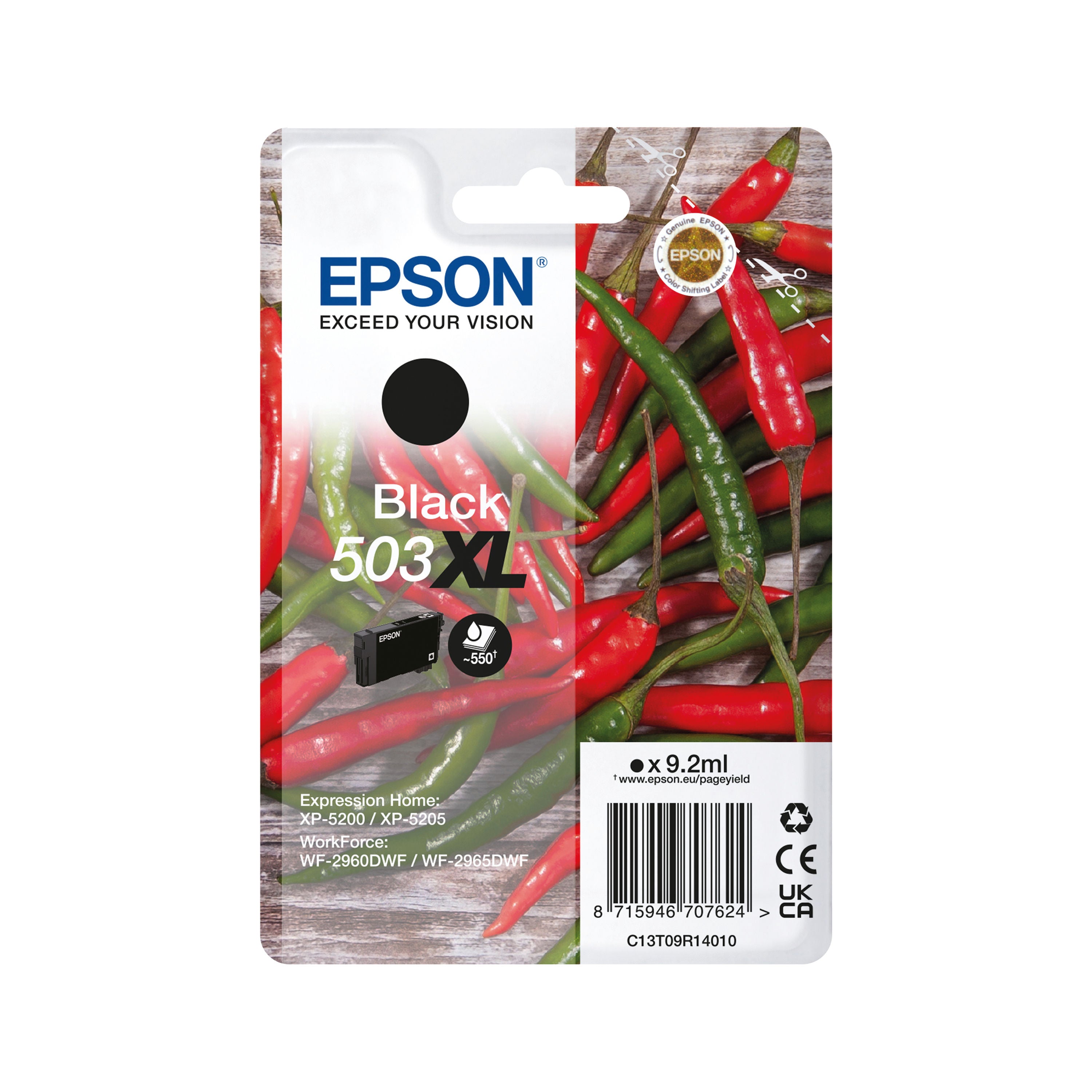 Epson 503XL Chillies Ink Cartridge High Yield Black C13T09R14010