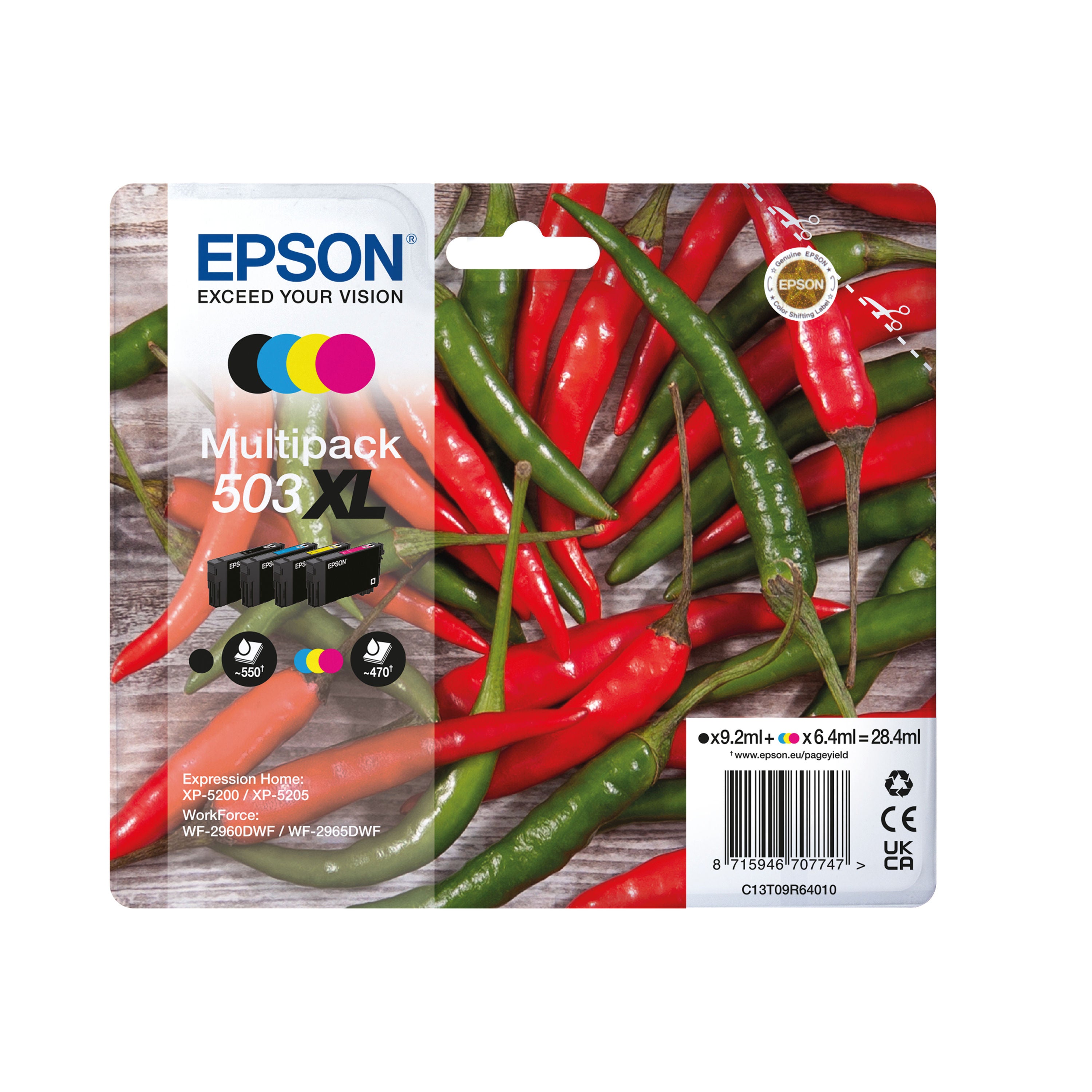 Epson 503XL Chillies Ink Cartridge High Yield CMYK C13T09R64010