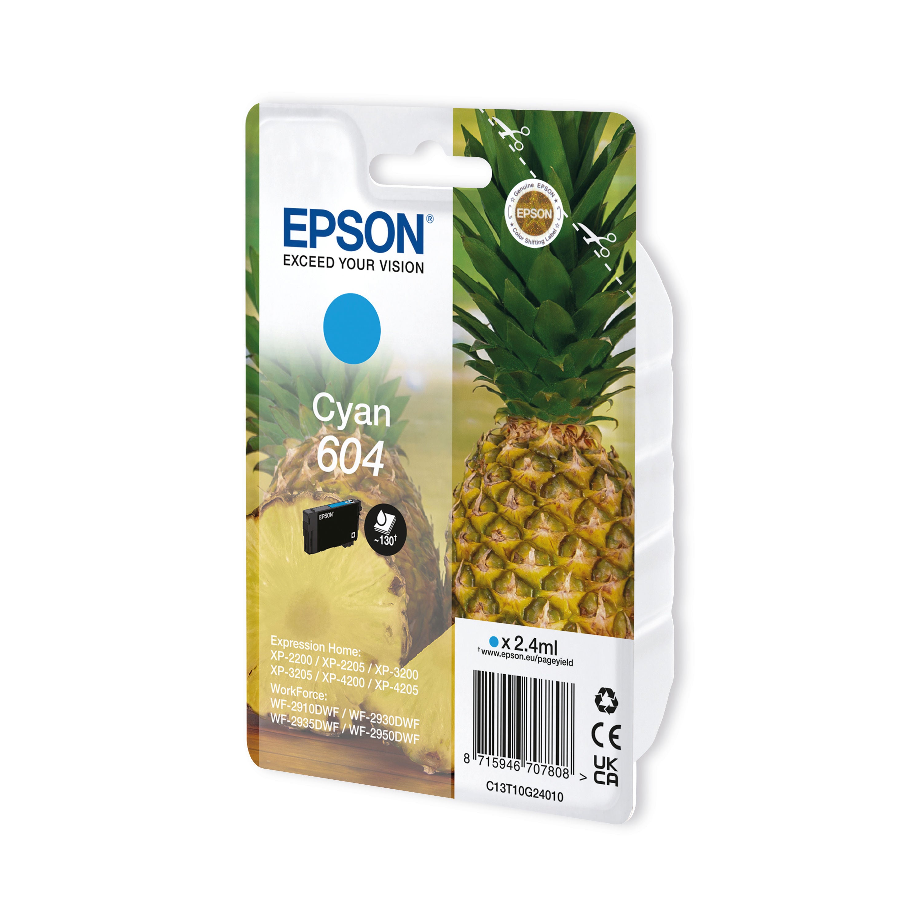 Epson 604 Pineapple Ink Cartridge Cyan C13T10G24010_2