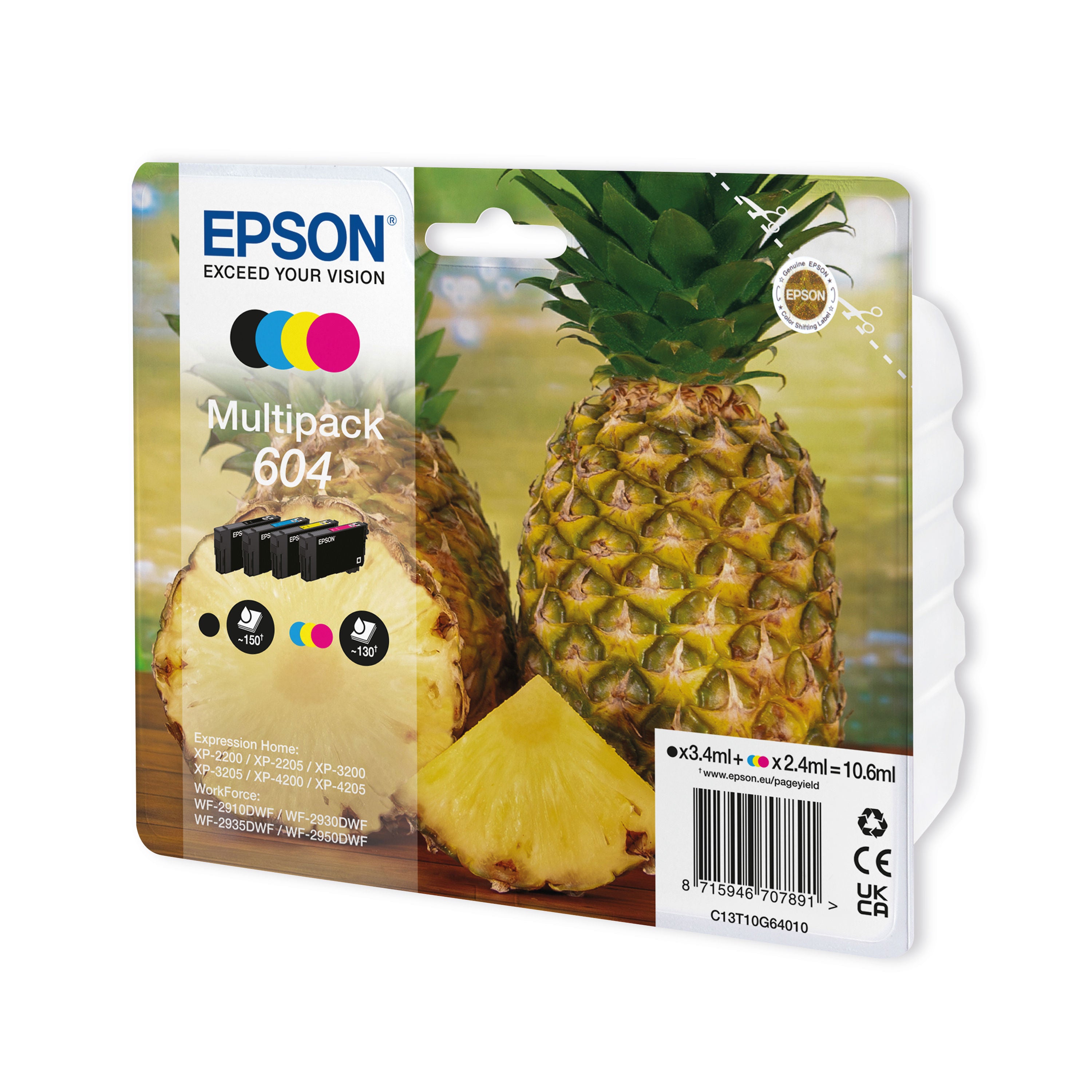Epson 604 Pineapple Ink Cartridge CMYK Multipack C13T10G64010_2