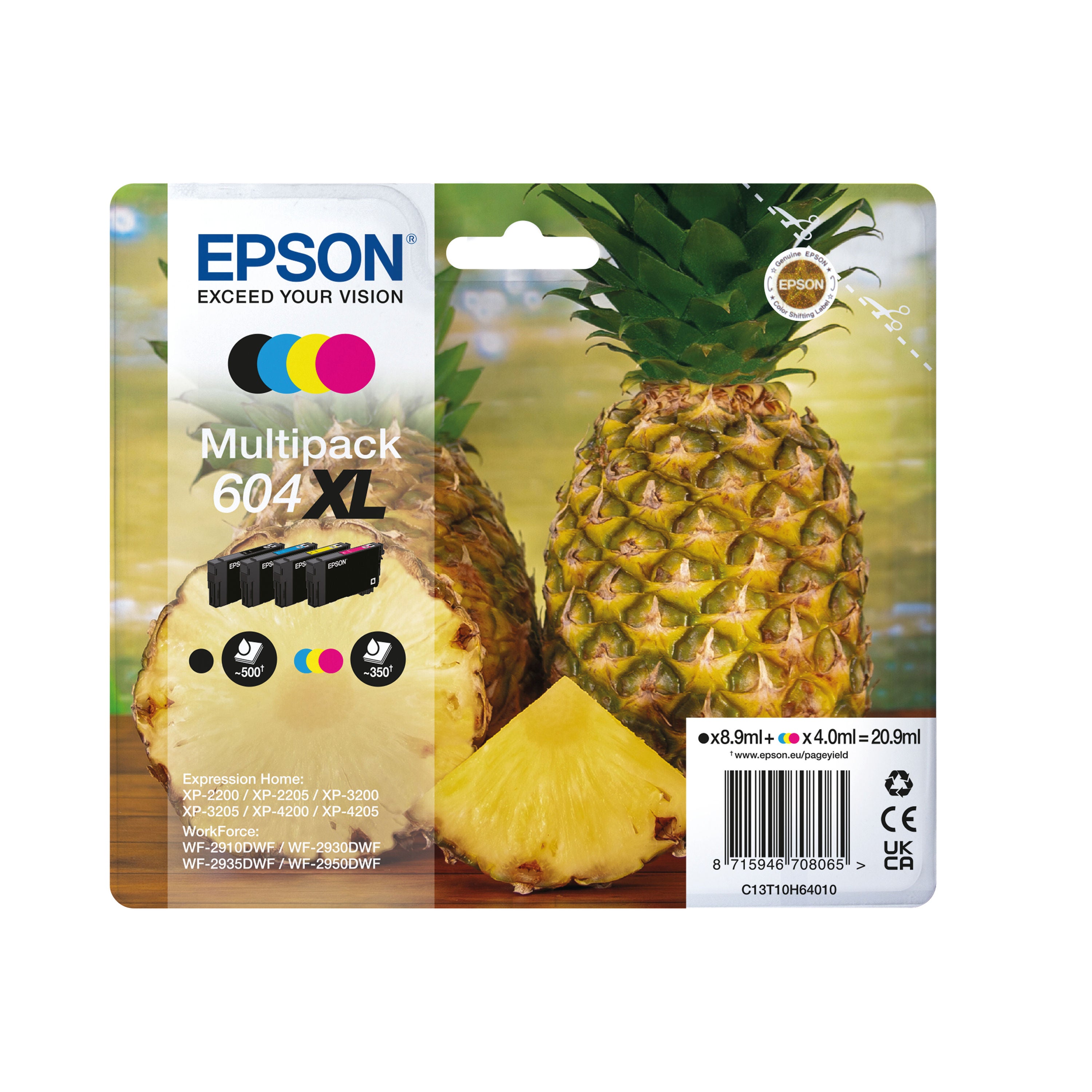 Epson 604XL Pineapple Ink Cartridge High Yield CMYK Multipack C13T10H64010
