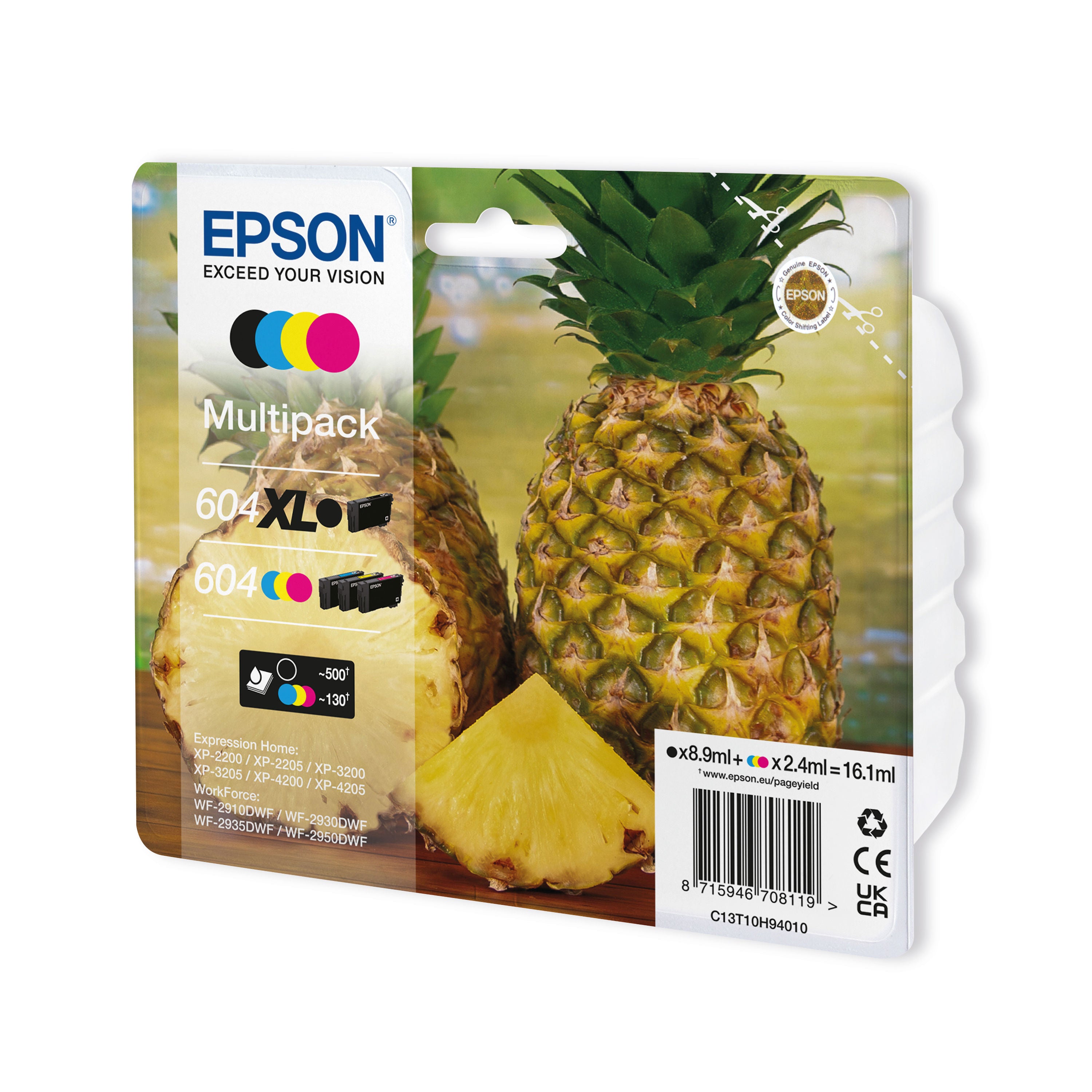 Epson 604XL/604 Pineapple Ink Cartridge High Yield CMYK Multipack C13T10H94010_2