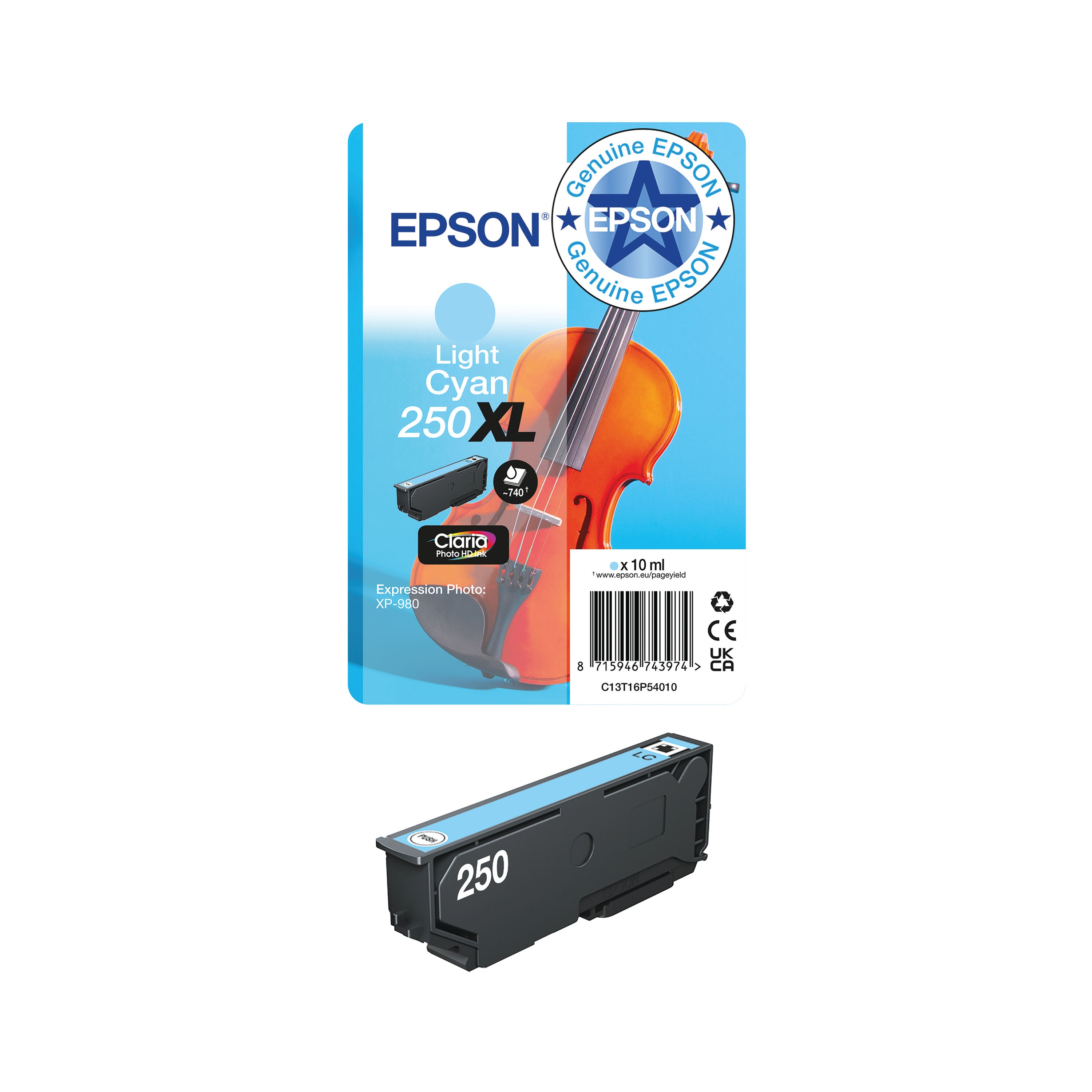 Epson 250 Violin Claria Photo HD Ink Cartridge Black C13T16N14010_2