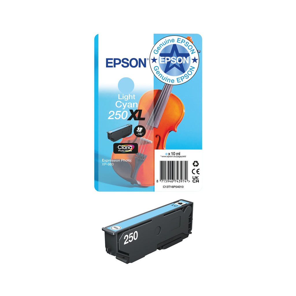 Epson 250 Violin Claria Photo HD Ink Cartridge Light Cyan C13T16N54010_2