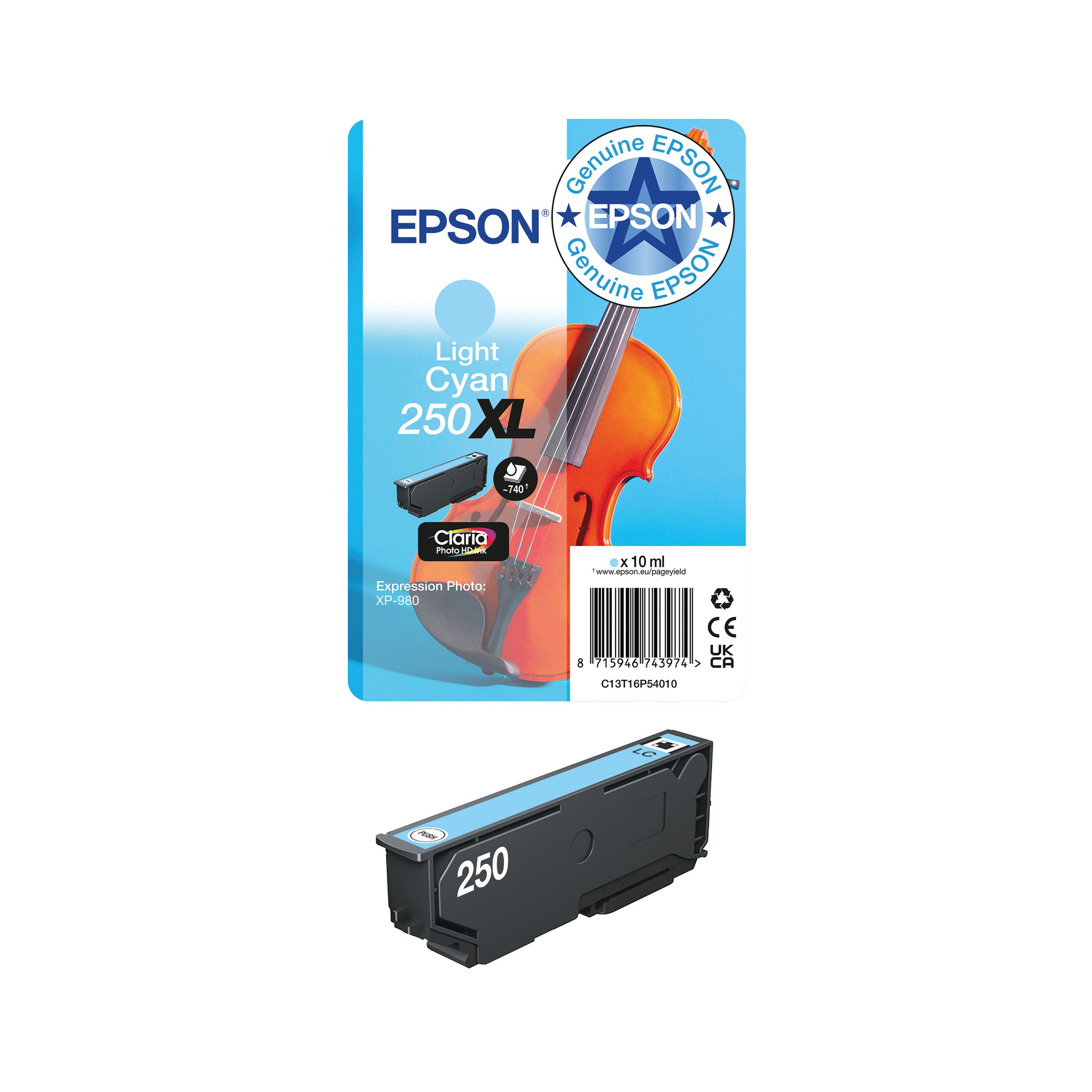 Epson 250XL Violin Claria Photo HD Ink Cartridge High Yield Multipack C13T16P84010_2