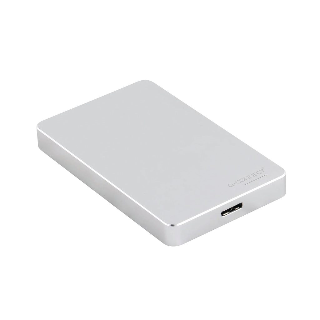 Q-Connect Portable External Hard Drive 1TB with USB Cable Silver KF18083