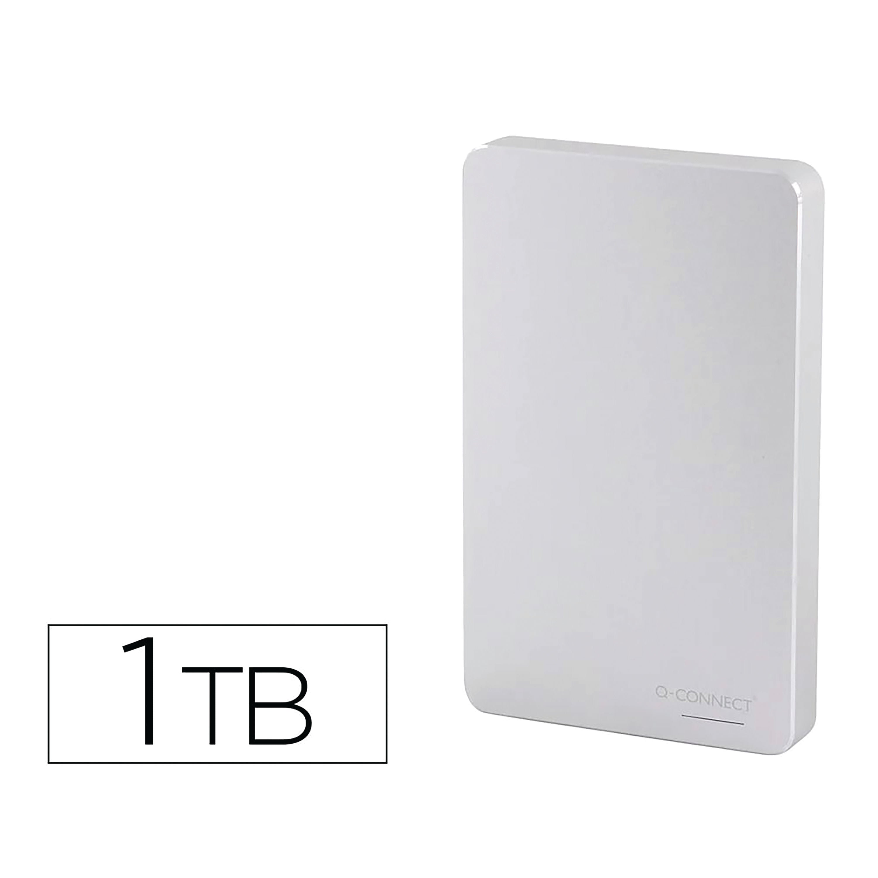 Q-Connect Portable External Hard Drive 1TB with USB Cable Silver KF18083_5
