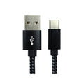 NEWLINK Braided USB-A Plug to USB-C Plug USB 2.0 Lead, Black, 1m/1.8m
