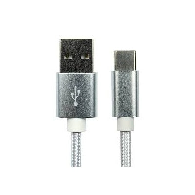 NEWLINK Braided USB-A Plug to USB-C Plug USB 2.0 Lead, White, 1m/1.8m