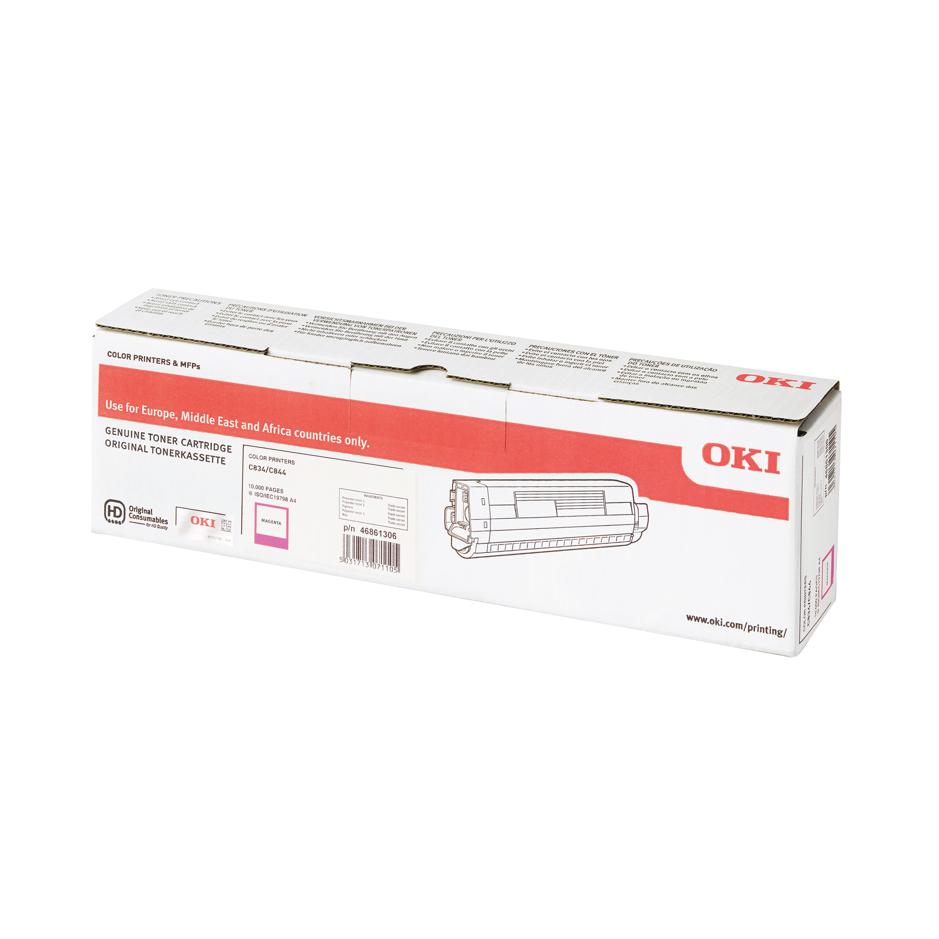 Oki C834 10K Toner Cartridge High Yield Magenta 46861306_3