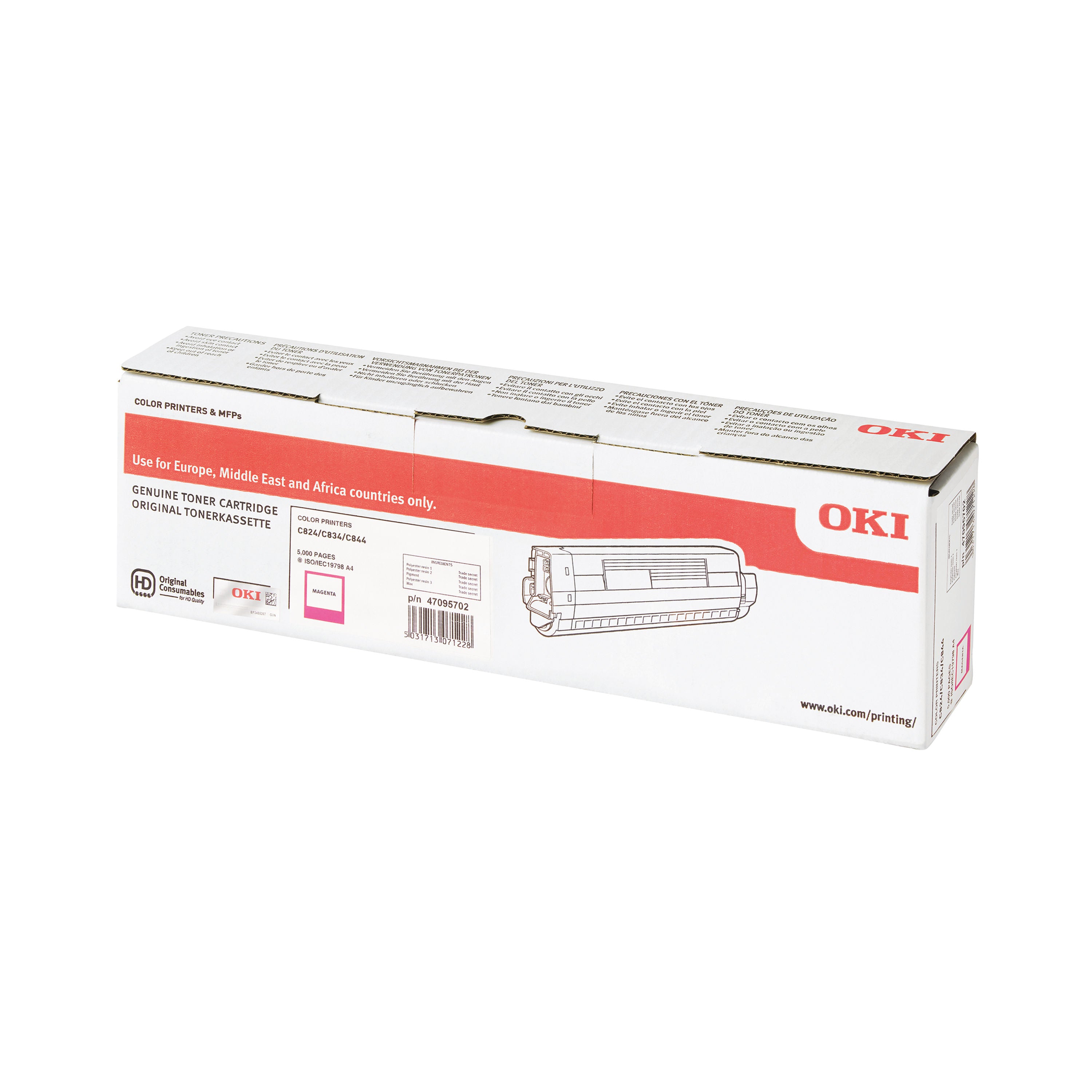 Oki C824 5K Toner Cartridge Magenta 47095702_3