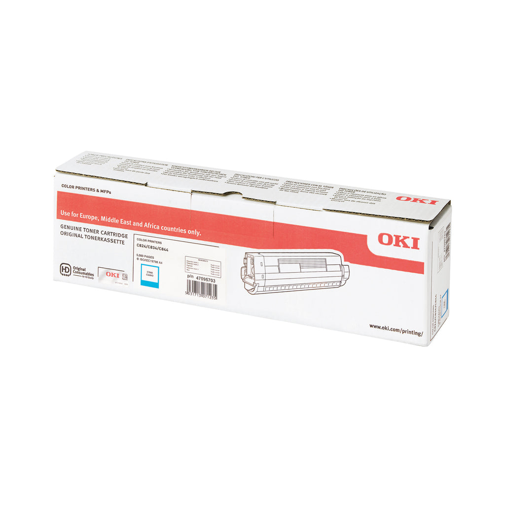 Oki C824 5K Toner Cartridge Cyan 47095703_3