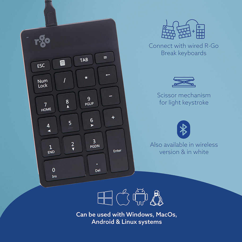 R-Go Numpad Break Numeric Keypad Wired Black RGOCONMWDBL_5